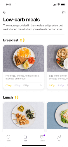 Screenshot - Low-carb meals